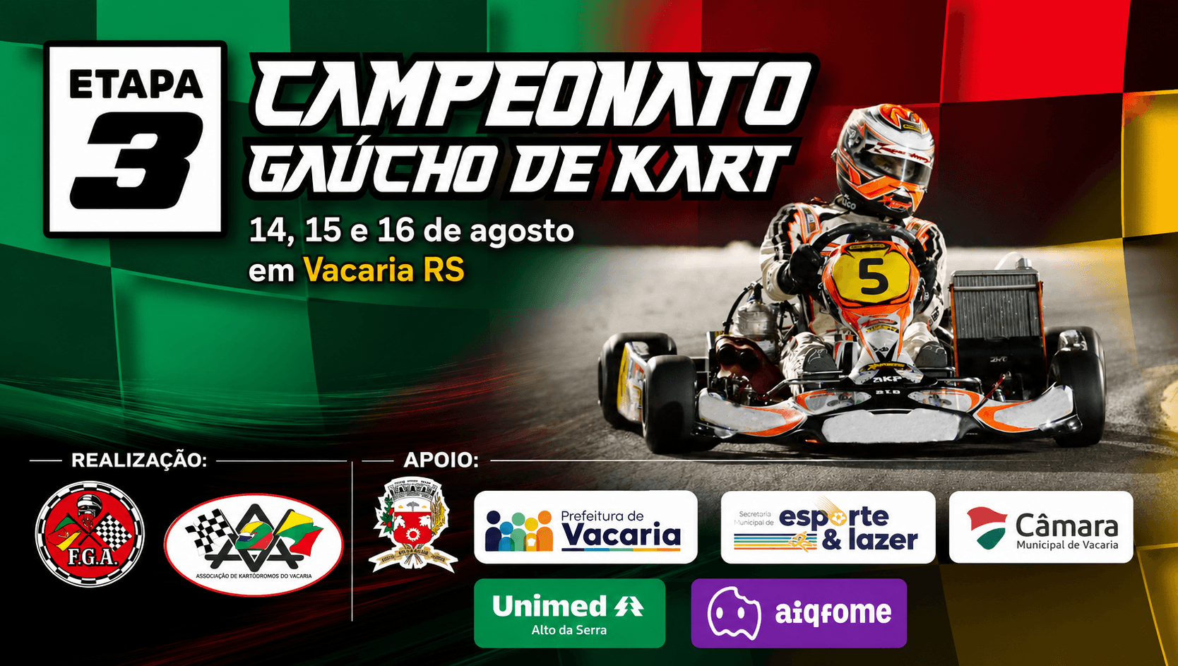 Banner do evento ETAPA 3 - Vacaria - Campeonato Gaúcho de Kart (2026)